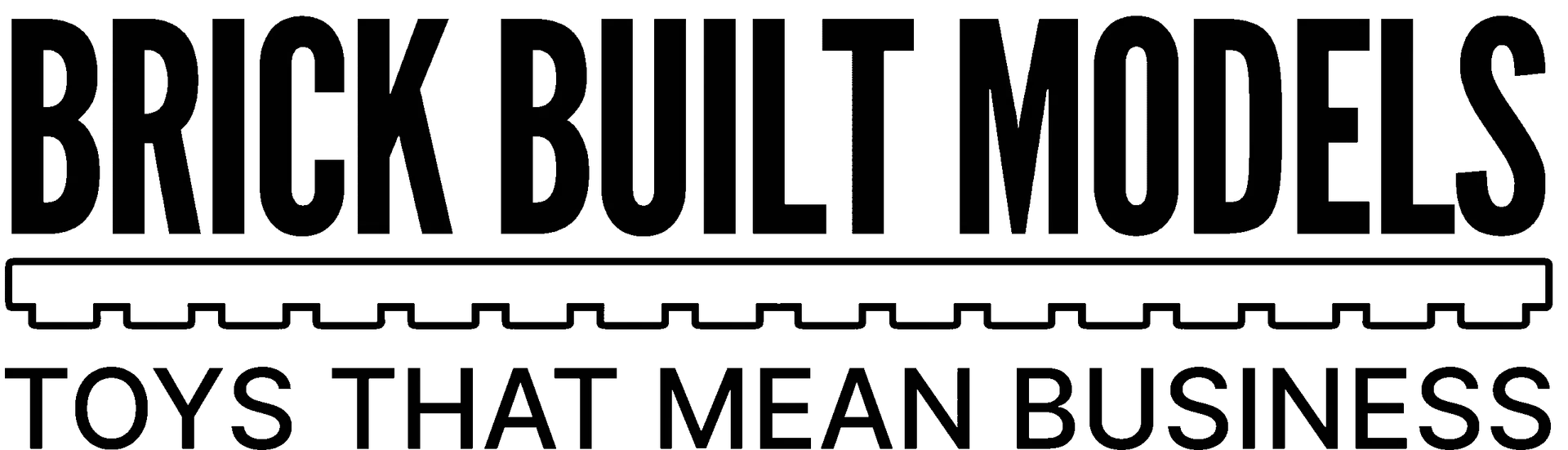 Brick Built Models logo design and slogan in black