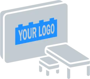 Logo on the wall with table for Lego business logos clip art