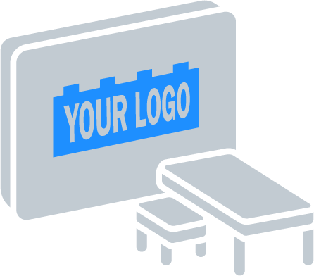 Logo on the wall with table for Lego business logos clip art